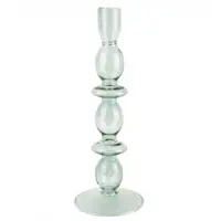 Present Time Candle Holder Glass Art Bubbles Large